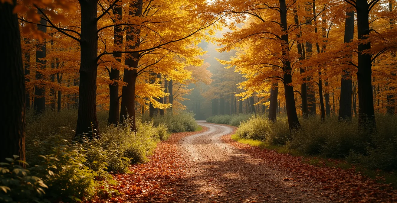 Sentier forestier en automne dans la forêt de Montmorency
